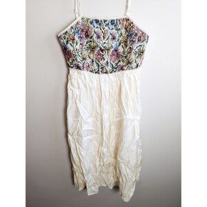 NWT Vistyle Floral Cottagecore Floral Satin Midi Dress Medium